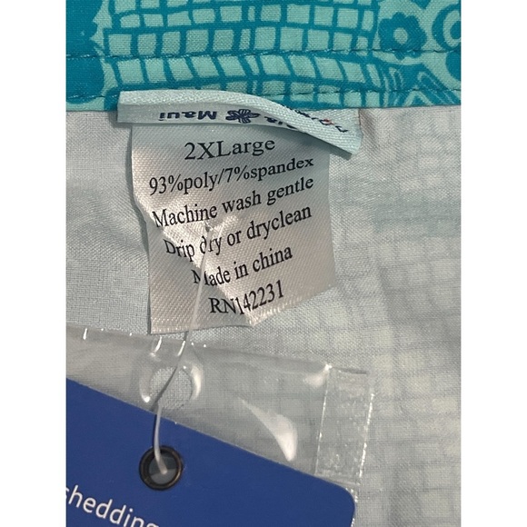 RipSkirt Hawaii Skirt Women’s XXL Teal Blue Print Paía Beach Glass Wrap Cover Up - Picture 10 of 11